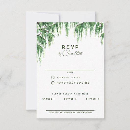 3.5インチx 5インチレスポンスカード – Wrightsville Manor 出欠カード (正面)