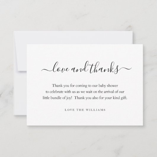 3.5インチx 5インチ赤ちゃんシャワーギフト感謝パーソナライズされた サンキューカード (正面)
