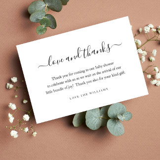 3.5インチx 5インチ赤ちゃんシャワーギフト感謝パーソナライズされた サンキューカード