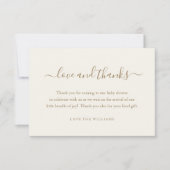 3.5インチx 5インチ赤ちゃんシャワーギフト感謝パーソナライズされた サンキューカード (正面)