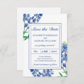 3.5インチx 5インチBluebonnet Flat日付カードを保存 セーブザデート (正面/裏面)