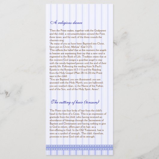 3/5ページのギリシャ正教会の洗礼プログラム プログラム (裏面)