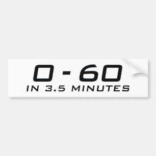 3.5分で0から60まで バンパーステッカー
