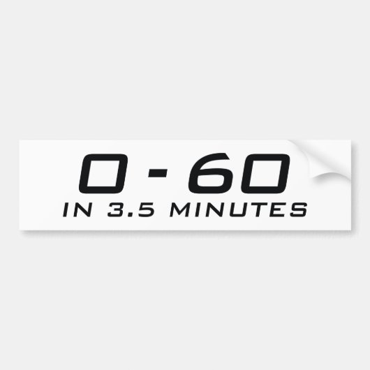 3.5分で0から60まで バンパーステッカー (正面)