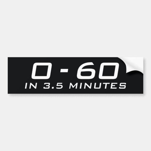 3.5分で0から60まで バンパーステッカー (正面)