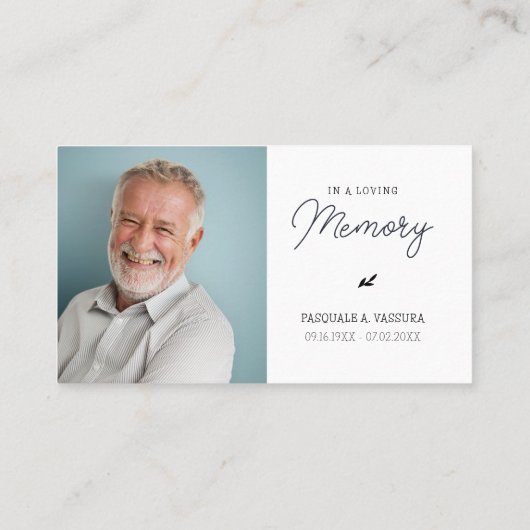 3.54x2.165（鳥）ショウジョウコウカンチョウ葬儀ありがとうフォトカード 名刺 (裏面)