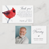 3.54x2.165（鳥）ショウジョウコウカンチョウ葬儀ありがとうフォトカード 名刺 (正面/裏面)