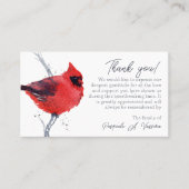 3.54x2.165（鳥）ショウジョウコウカンチョウ葬儀ありがとうフォトカード 名刺 (正面)