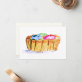 3.5×5" フルーツタルト オリジナル アブストラクト アート ノートカード (正面/裏面インサイチュ)