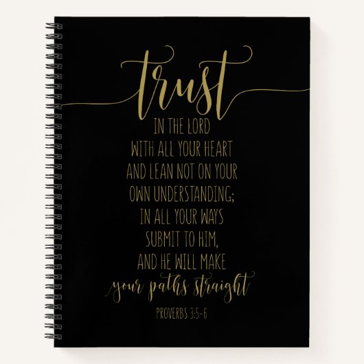 3:5-6箴言を使って主を信頼しなさい ノートブック (正面)