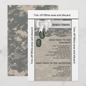 3.5×6 方向カード アーミー ACU ユニフォーム カモフラージュ カムフ 招待状 (正面/裏面)