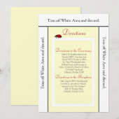 3.5×6 方向カード 黄色とレディバグ 招待状 (正面/裏面)