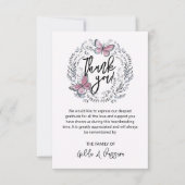 3.5"x5"バタフライフローラ葬儀サンキューカード サンキューカード (正面)