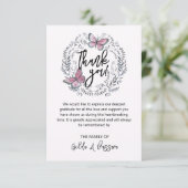 3.5"x5"バタフライフローラ葬儀サンキューカード サンキューカード (スタンド正面)