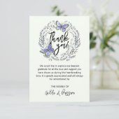 3.5"x5"バタフライフローラ葬儀サンキューカード サンキューカード (スタンド正面)