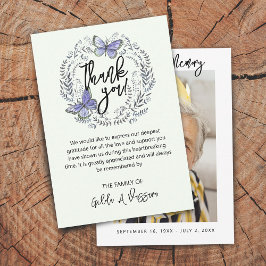 3.5"x5"バタフライフローラ葬儀サンキューカード サンキューカード