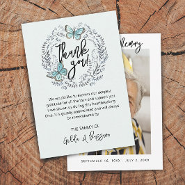 3.5"x5"バタフライフローラ葬儀サンキューカード サンキューカード