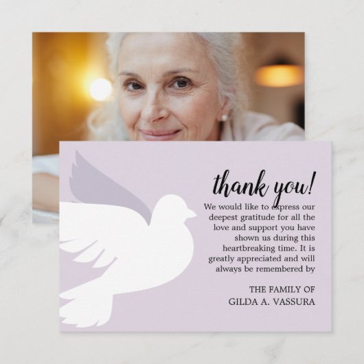 3.5"x5"鳩の葬儀 サンキューカード (正面/裏面)