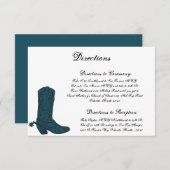 3.5 x 5つの方向カード西部の青いカウボーイ・ブーツs エンクロージャーカード (正面/裏面)