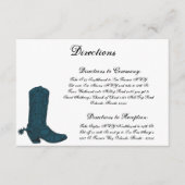 3.5 x 5つの方向カード西部の青いカウボーイ・ブーツs エンクロージャーカード (正面)