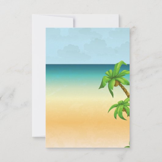 3.5" x 5の海の砂のビーチのテーマの結婚式招待状 招待状 (裏面)