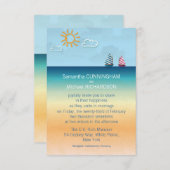 3.5" x 5の海の砂のビーチのテーマの結婚式招待状 招待状 (正面/裏面)