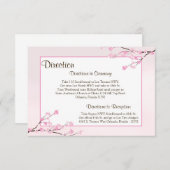 3.5 x 5方向カードさくらんぼ花 – ピンク エンクロージャーカード (正面/裏面)