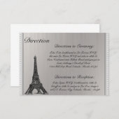 3.5 x 5方向カードブラックエッフェルタワー エンクロージャーカード (正面/裏面)