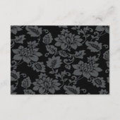 3.5 x 5方向カードブラックフローラホットピンクストリップ エンクロージャーカード (裏面)