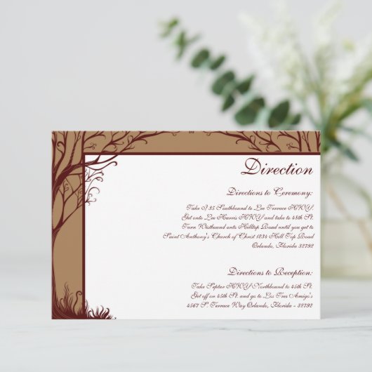 3.5 x 5方向カード秋の木 エンクロージャーカード (スタンド正面)