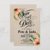 3.5" x 5" フラット セーブ・ザ・デート カード (正面/裏面)