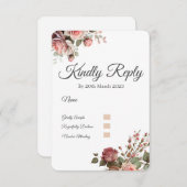 3.5" x 5" レスポンスカード . 結婚式出欠確認カード (正面/裏面)