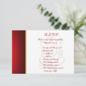 3.5 x 5 返信カード ガネーシャ/ヒンドゥー 赤 招待状 (スタンド正面)