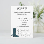 3.5 x 5 返信要 西部 青 牛飼い ボ 招待状 (スタンド正面)