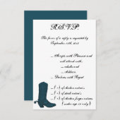 3.5 x 5 返信要 西部 青 牛飼い ボ 招待状 (正面/裏面)