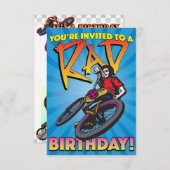 3.5 X 5 BMXの誕生日の招待状 招待状 (正面/裏面)