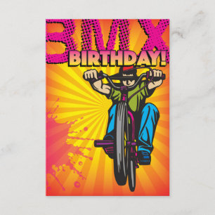 3.5 X 5 BMXの誕生日の招待状 招待状