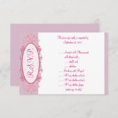 3.5 x 5 R.S.V.P応答カードピンク/紫Scr 中国の(Scr) 招待状 (正面/裏面)