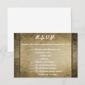 3.5 x 5 R.S.V.P応答カードヴィンテージ茶色のダマスク 招待状 (正面/裏面)