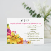 3.5 x 5 R.S.V.P返信カードハワイアンエキゾチック花 招待状 (スタンド正面)