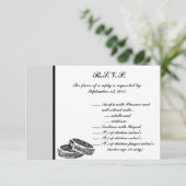 3.5 x 5 R.S.V.P返信カードHis/Her Diamond Weddin 招待状 (スタンド正面)