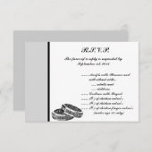 3.5 x 5 R.S.V.P返信カードHis/Her Diamond Weddin 招待状 (正面/裏面)