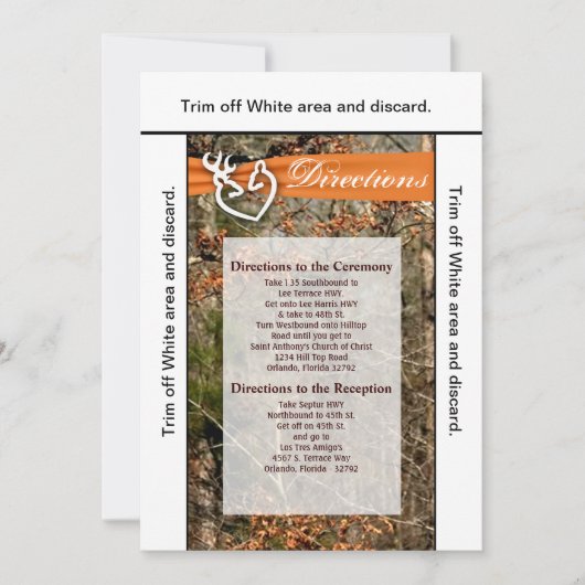 3.5 x 6 Directions Card Dear Couple Doe Buck迷彩柄 招待状 (正面)