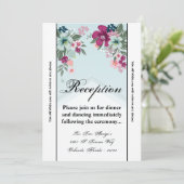 3.5 x 7披露宴カード熱帯花オンブルーグラデーション 招待状 (スタンド正面)