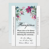 3.5 x 7披露宴カード熱帯花オンブルーグラデーション 招待状 (正面/裏面)