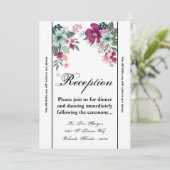 3.5 x 7披露宴カード熱帯花オンホワイト 招待状 (スタンド正面)