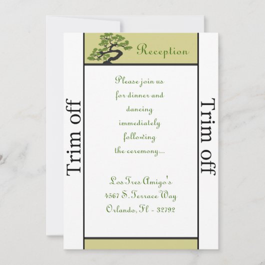 3.5 x 7披露宴日本のグリーンボンサ 招待状 (正面)