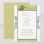 3.5 x 7披露宴日本のグリーンボンサ 招待状 (正面/裏面)