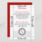 3.5 x 7方向グレー赤フォーマルPri 招待状 (正面/裏面)