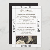 3.5 x 7方向ブラッククリームデイジー 招待状 (正面/裏面)